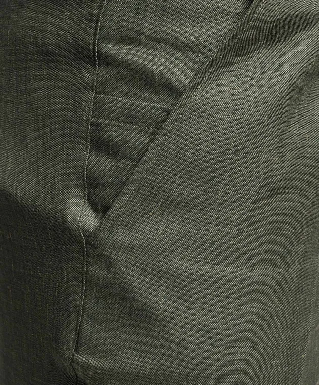 Enrico Mandelli Shorts verdi in lino, lana e seta GYMSHO5334