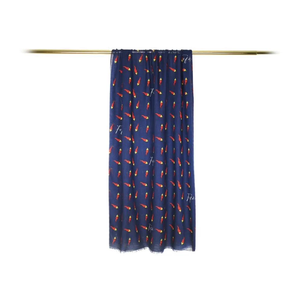 Fefè Napoli - Sciarpa Lana Scaramantia Corno Blu - Sciarpe e Foulard - Handmade in Italy - Luxury Exclusive Collection