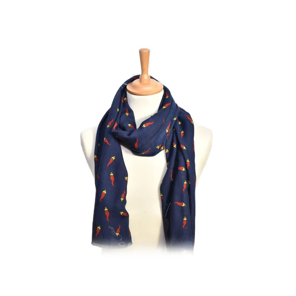 Fefè Napoli - Sciarpa Lana Scaramantia Corno Blu - Sciarpe e Foulard - Handmade in Italy - Luxury Exclusive Collection
