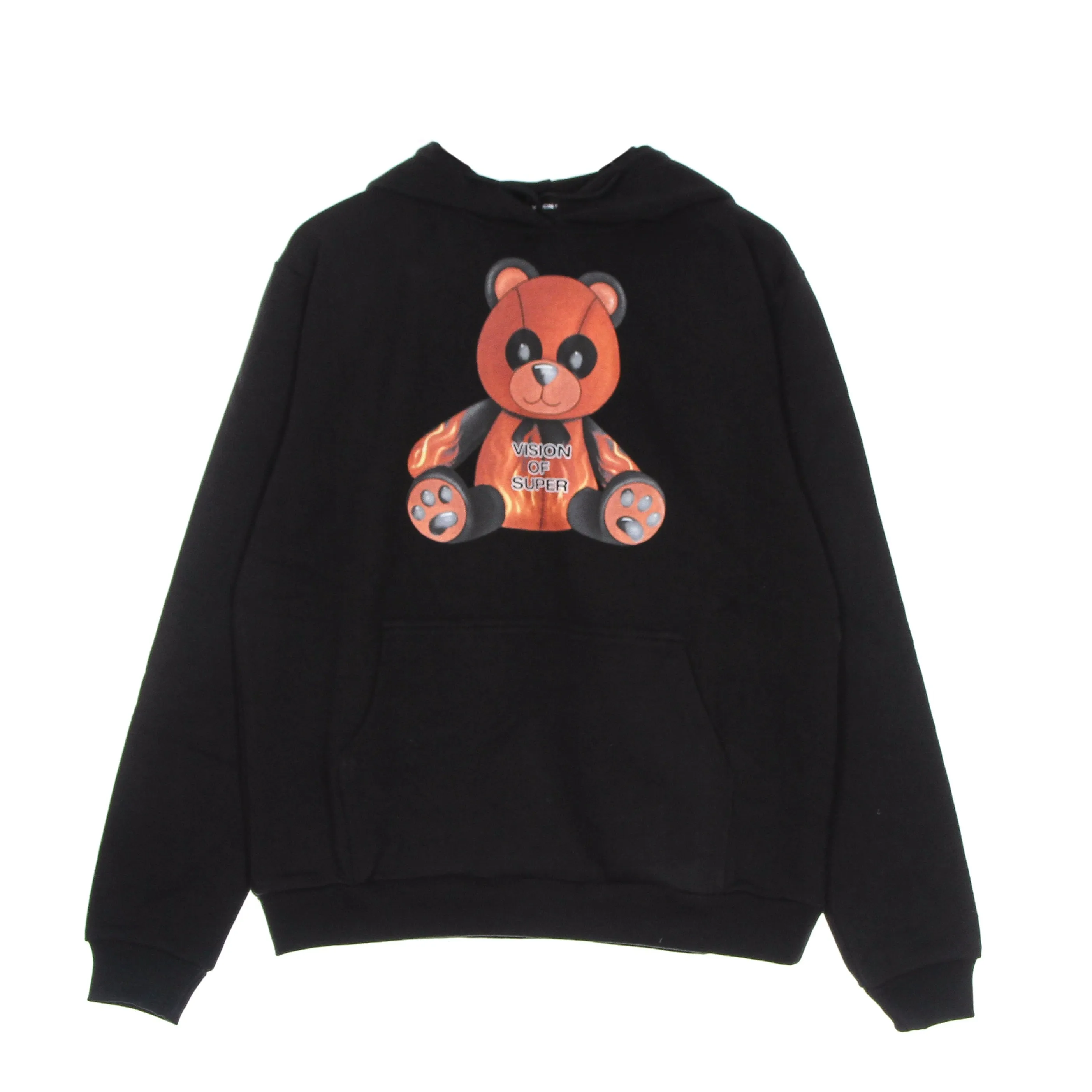 Felpa Leggera Cappuccio Uomo Pandy Print Hoodie Black