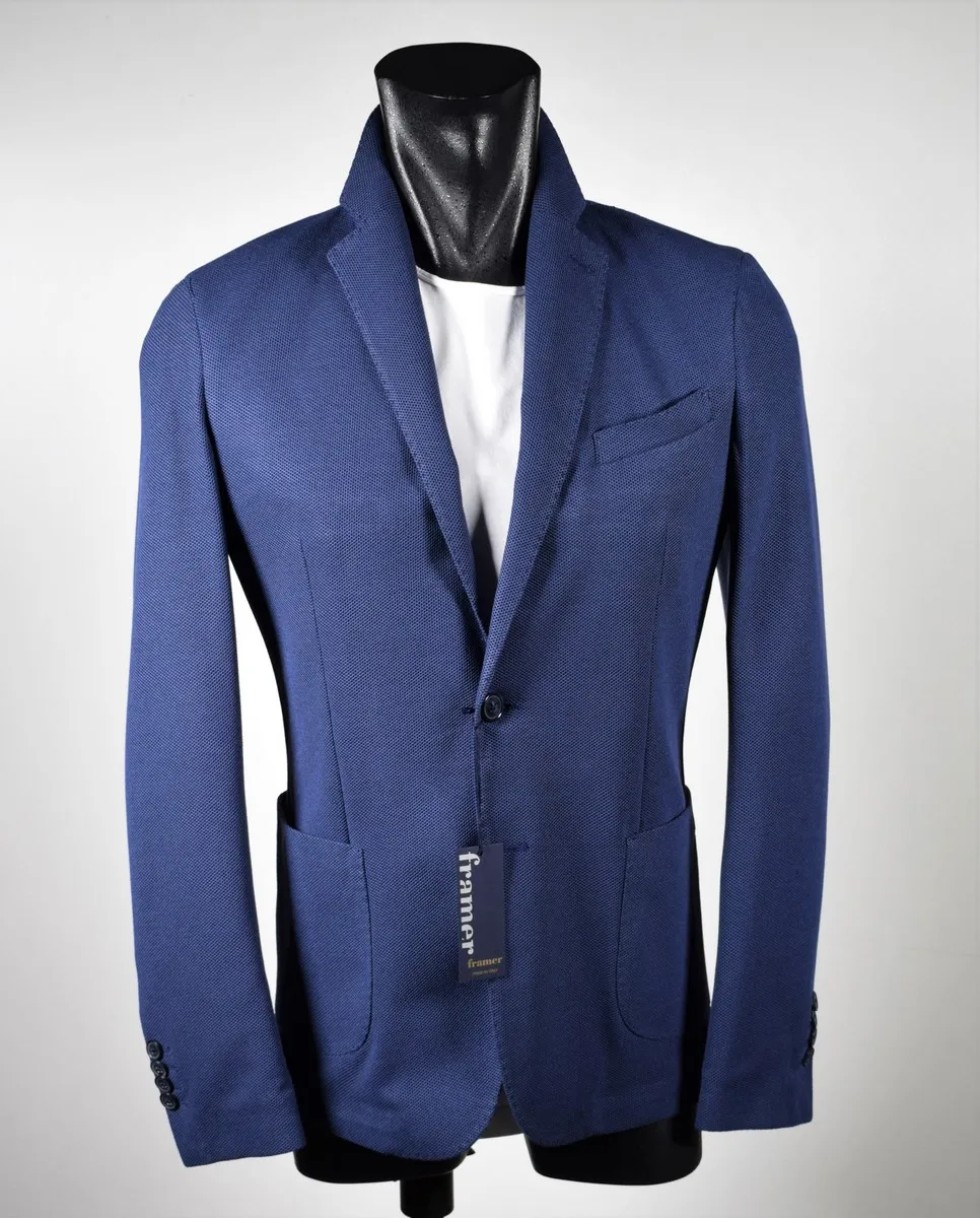 Framer jacket informal light blue unlined slim fit or