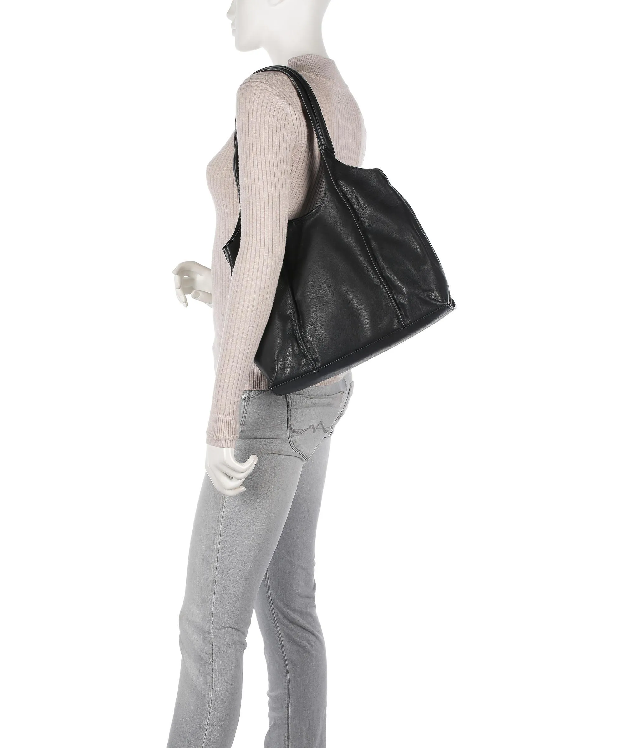  FredsBruder FB Borsa shopper pelle granulata nero  