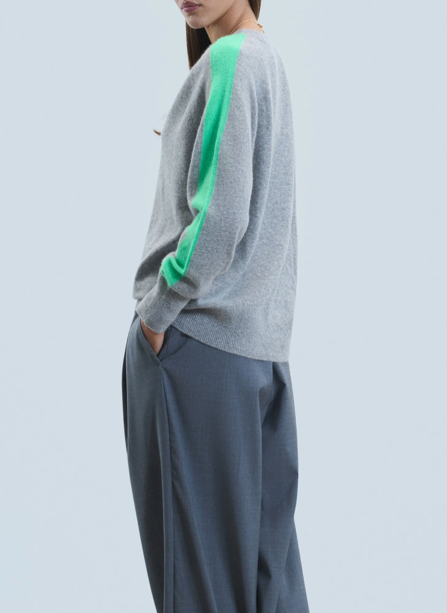  FROM FUTURE   Maglione dritto con scollo a V in cashmere | Grigio