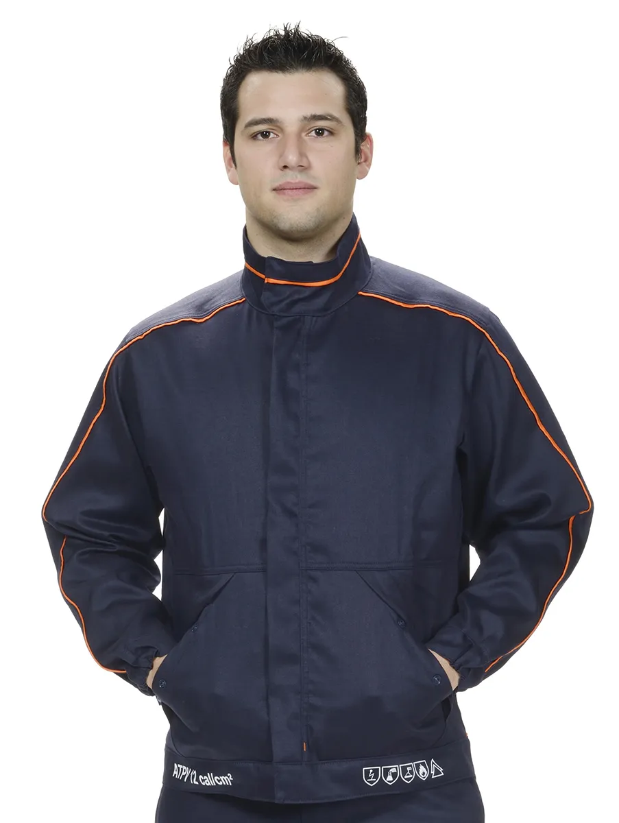Giacca per arco elettrico Blu Navy L Antistatico, Ritardante la fiamma Arc Flash