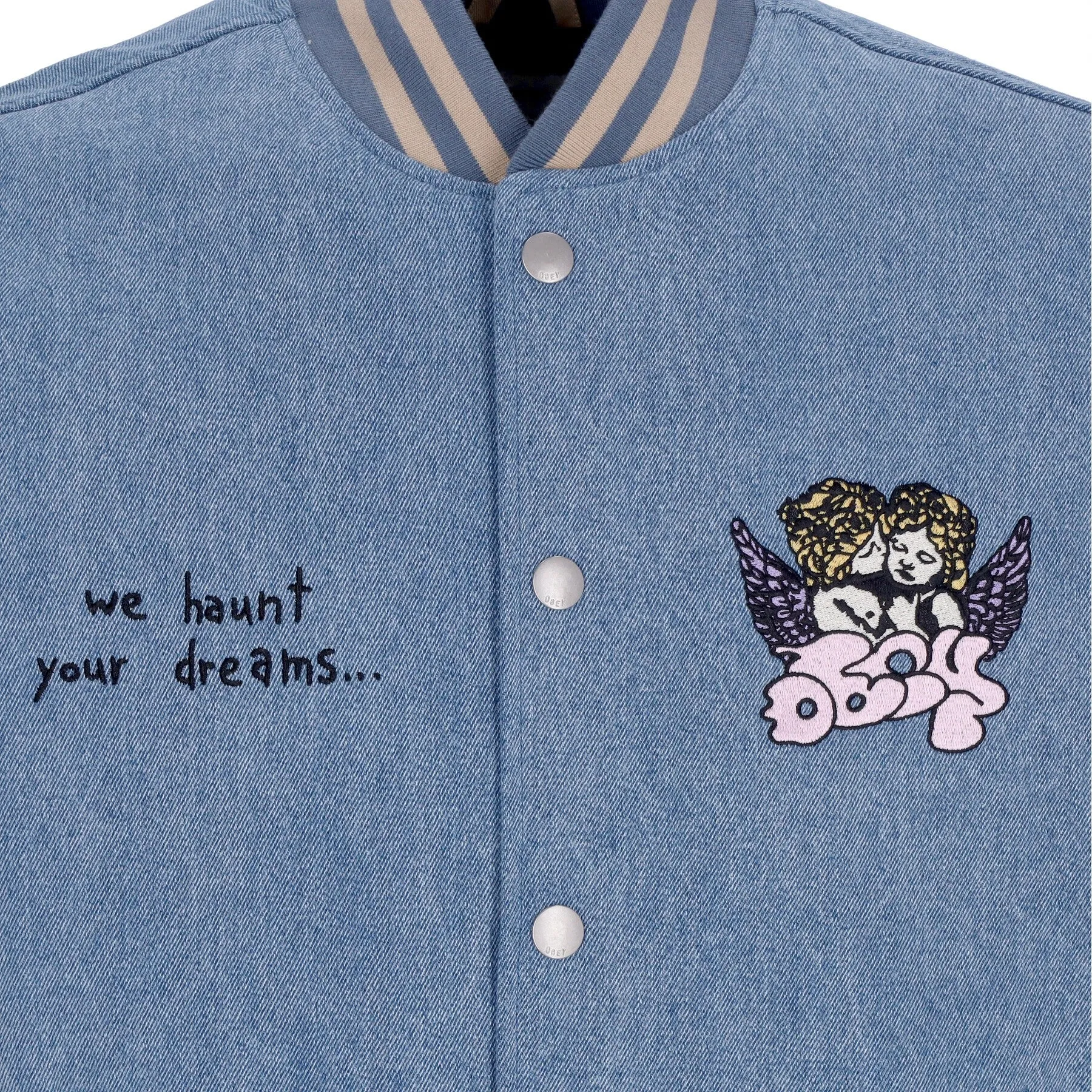 Giubbotto Uomo Care Denim Varsity Jacket Light Indigo Multi