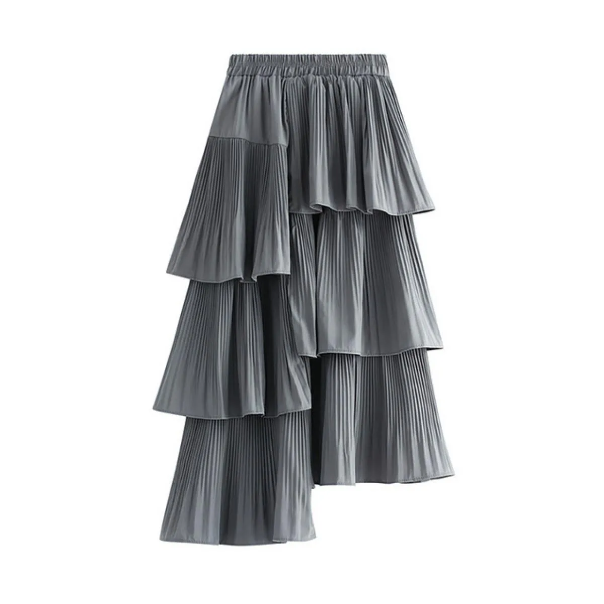 Gonna a strati asimmetrica da donna a strati Moda vita alta Orlo irregolare pieghettato Aline Gonne lunghe 2023 Primavera K230