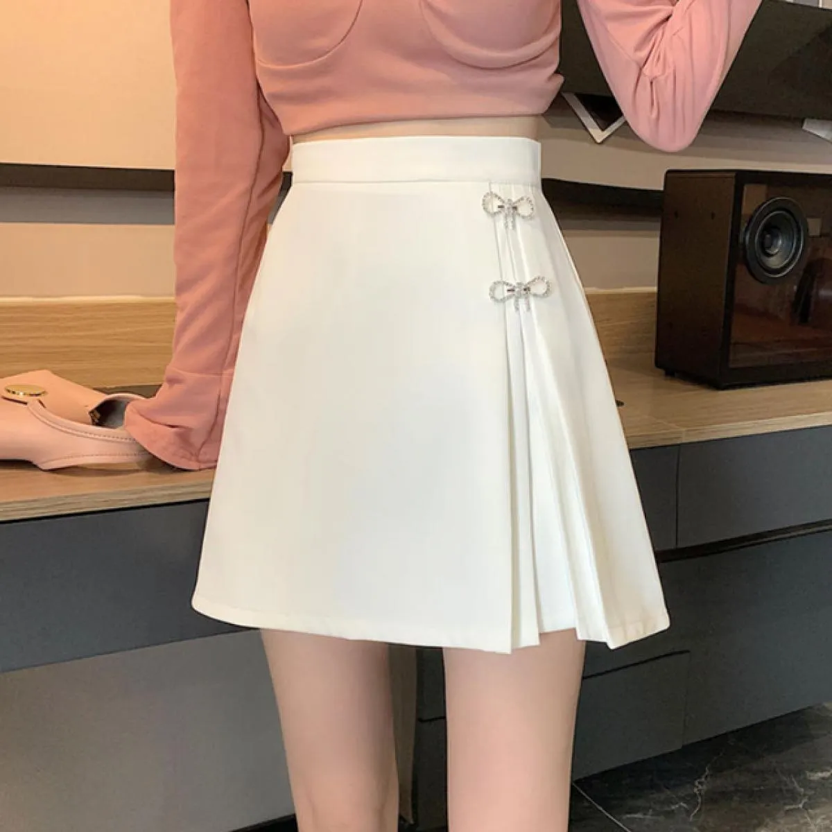 Gonna Donna Vita alta Accogliente Linea a A Solido minimalista Tutte le partite Casual Tenero Stile moda Donna Elegante Autunno
