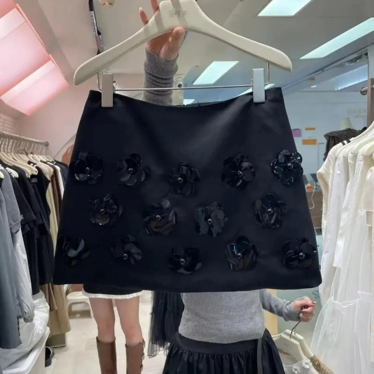 Gonna floreale con paillettes a vita alta stile slim A Line Faldas Mujer Moda 2023 Gonne corte casual lavorate a maglia  Prim