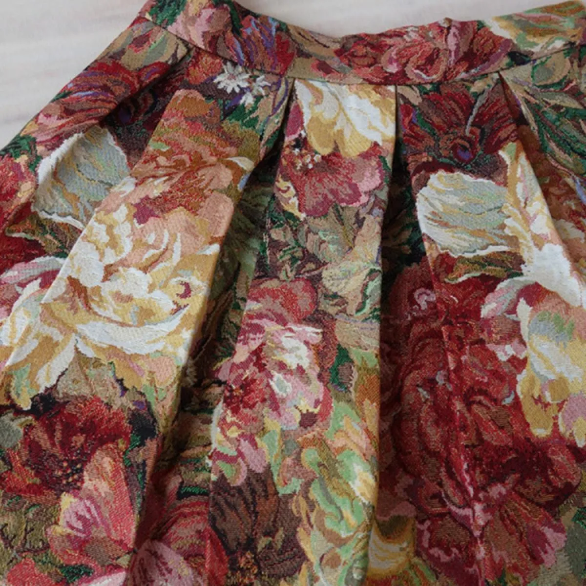 Gonna floreale vintage con pittura a olio da donna Moda tasche a vita alta Gonne ispessite jacquard Sxxxl 2023 Primavera K219