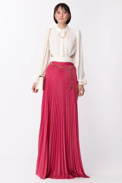 Gonna plissettata in lurex Fuxia