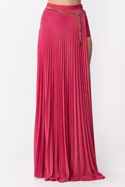 Gonna plissettata in lurex Fuxia