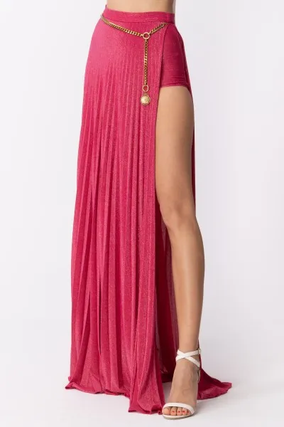 Gonna plissettata in lurex Fuxia
