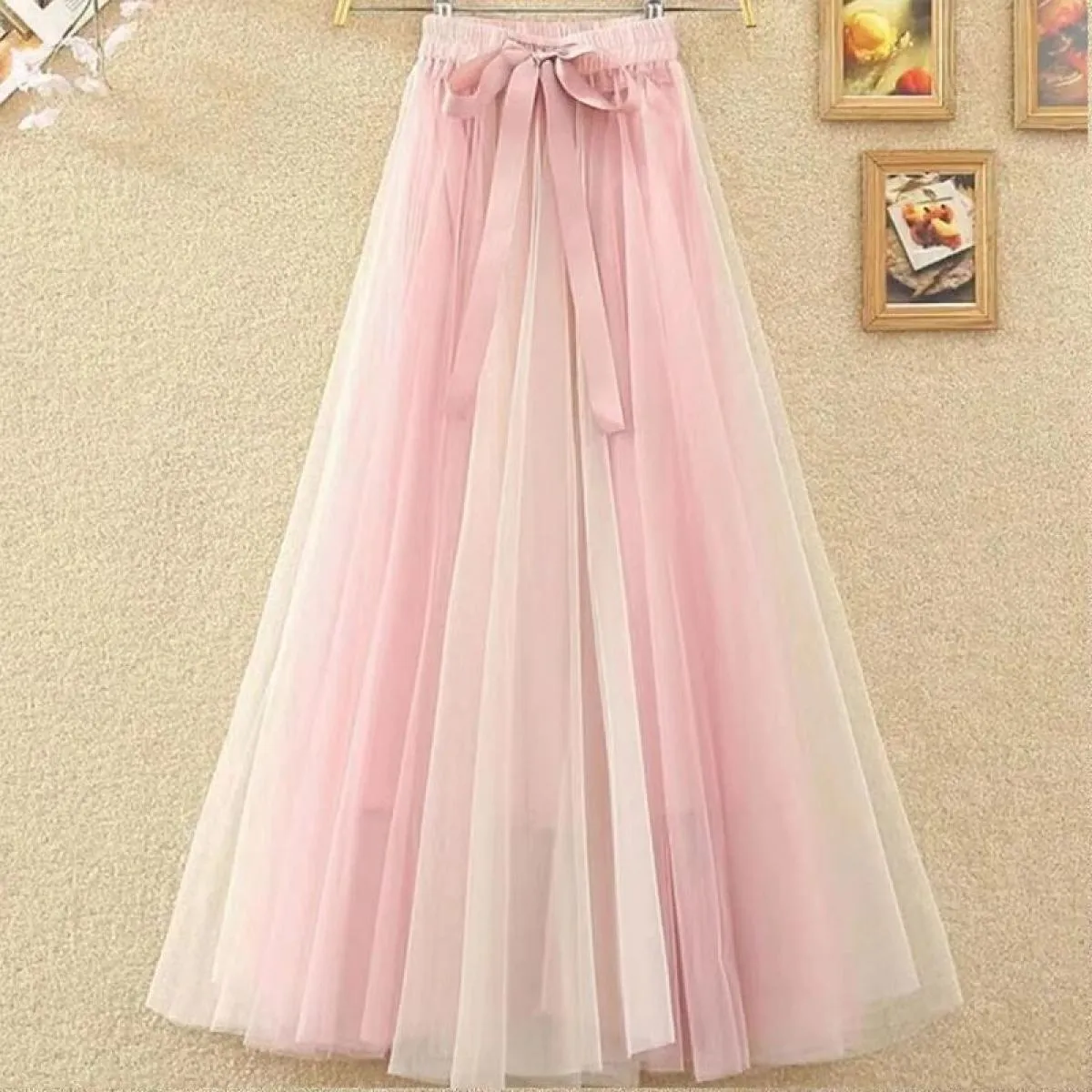 Gonne per donna Primavera Estate Vintage  Streetwear Midi Maxi gonna in tulle Autunno a vita alta Moda Harajuku Sci lungo