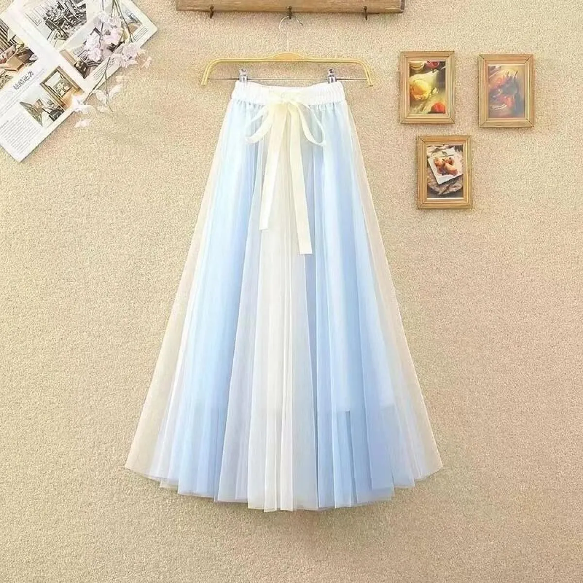 Gonne per donna Primavera Estate Vintage  Streetwear Midi Maxi gonna in tulle Autunno a vita alta Moda Harajuku Sci lungo