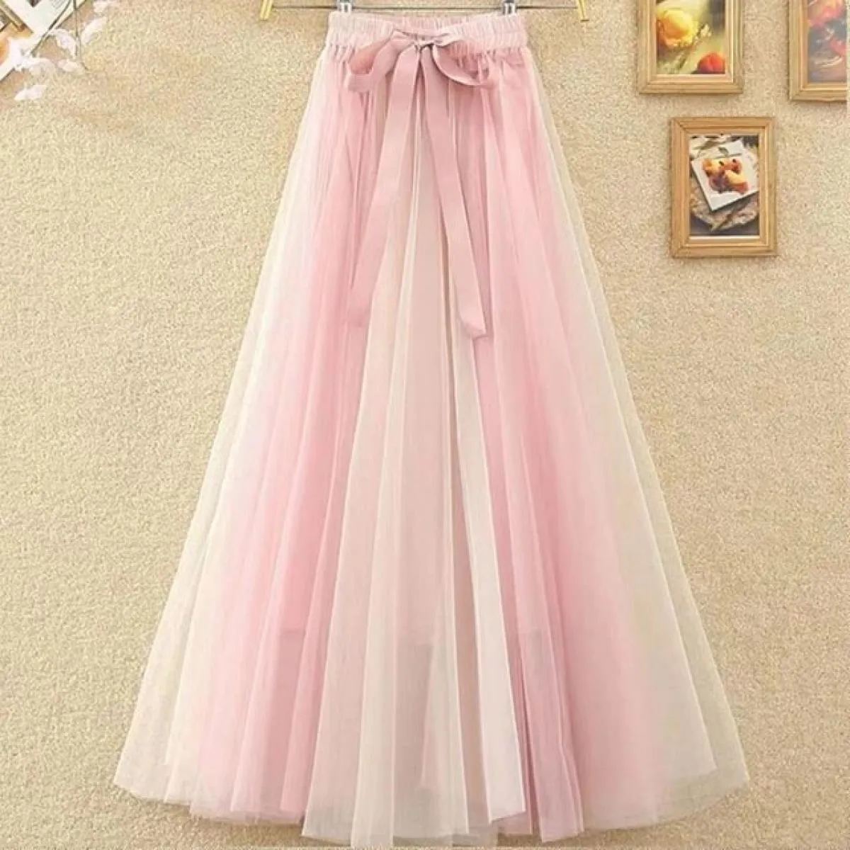 Gonne per donna Primavera Estate Vintage  Streetwear Midi Maxi gonna in tulle Autunno a vita alta Moda Harajuku Sci lungo