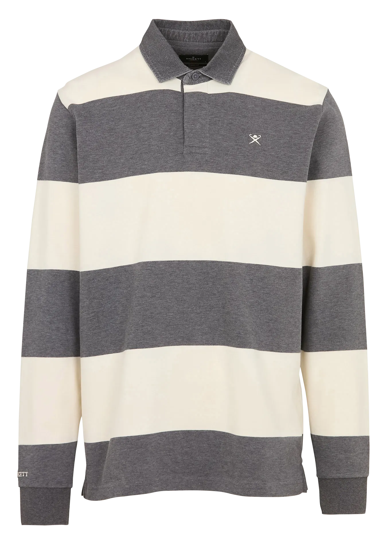  HACKETT   Polo a righe a maniche lunghe | Grigio
