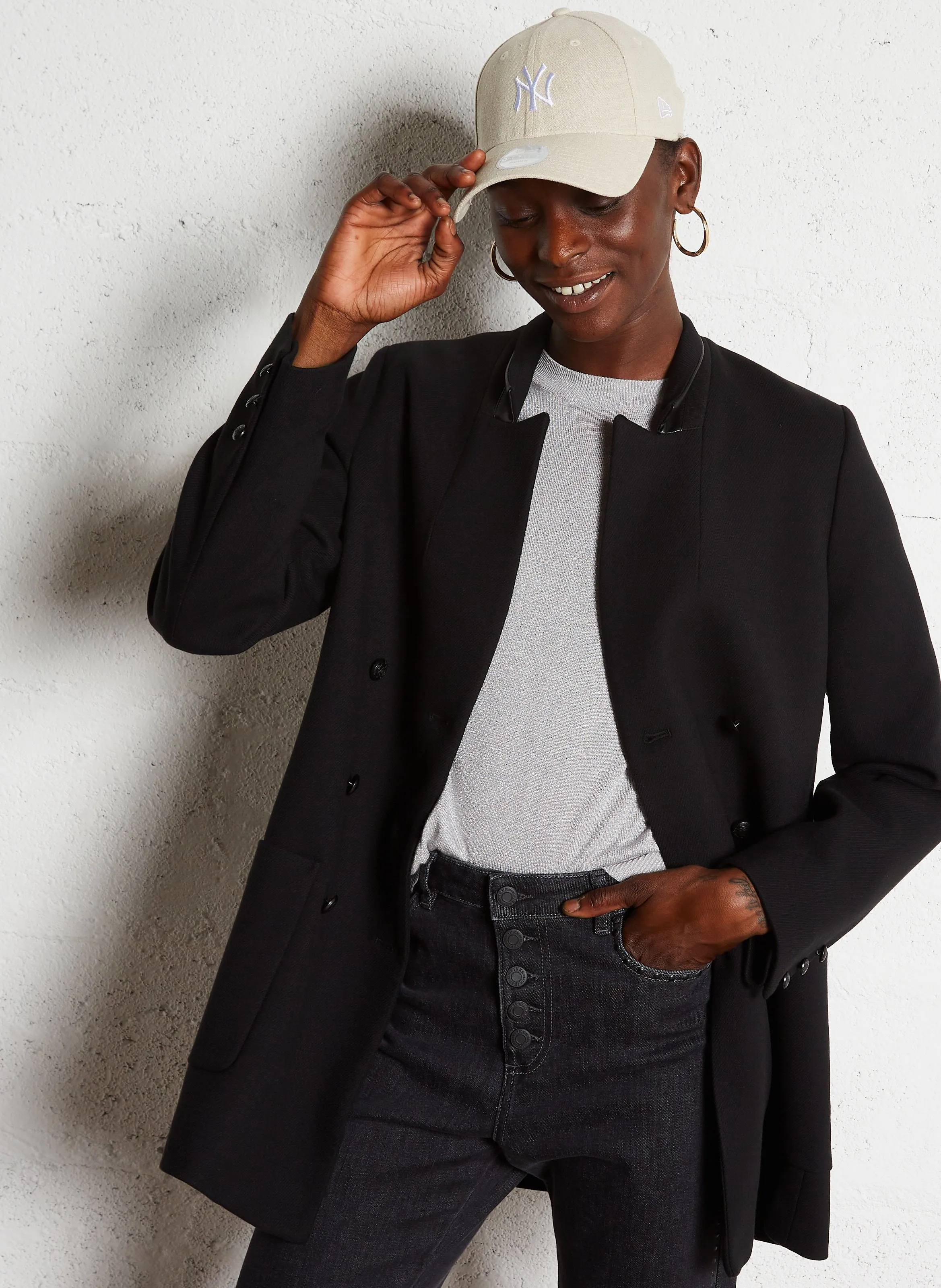  IKKS   Cappotto con taglio sartoriale diritto | Nero