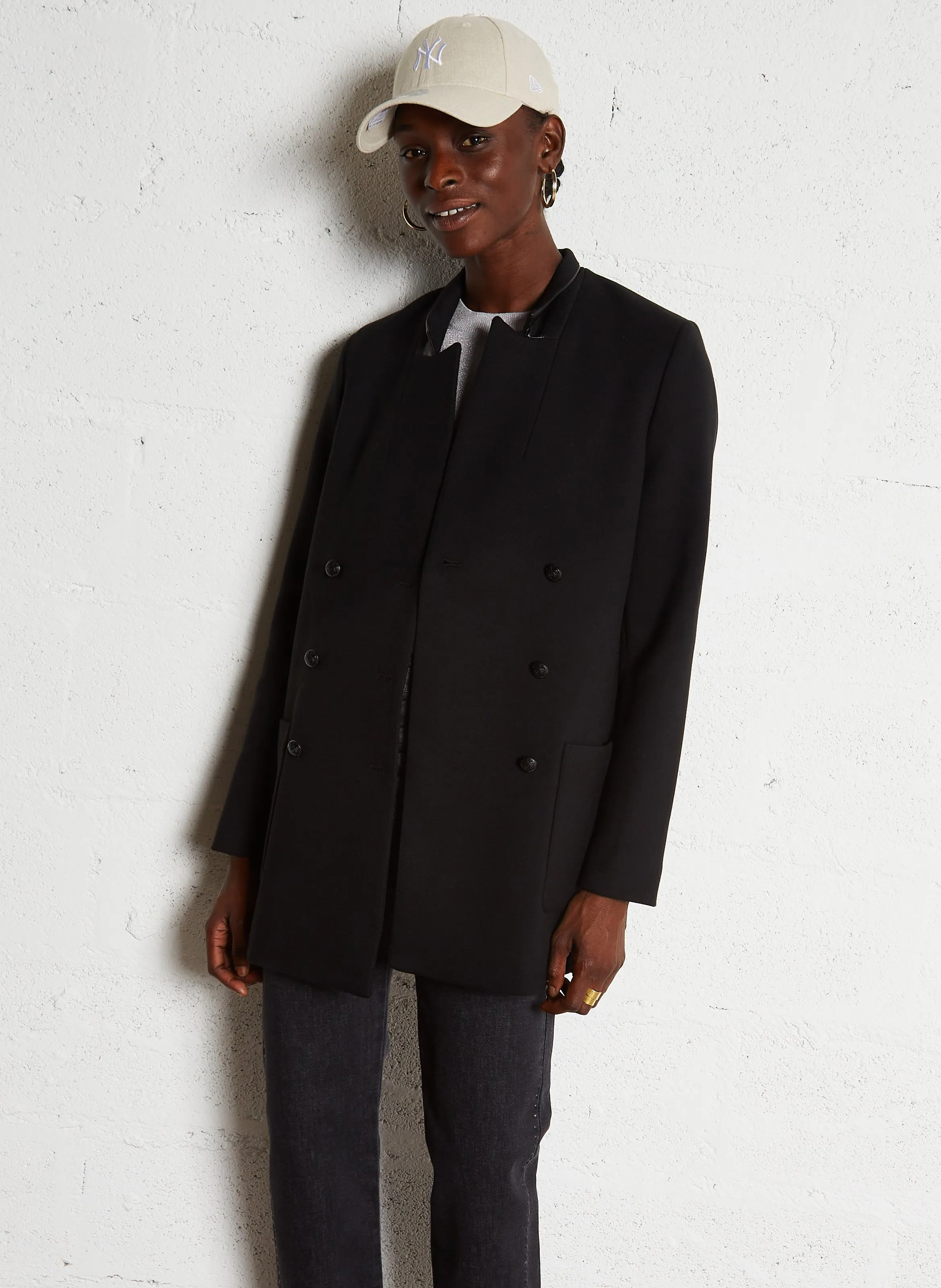  IKKS   Cappotto con taglio sartoriale diritto | Nero