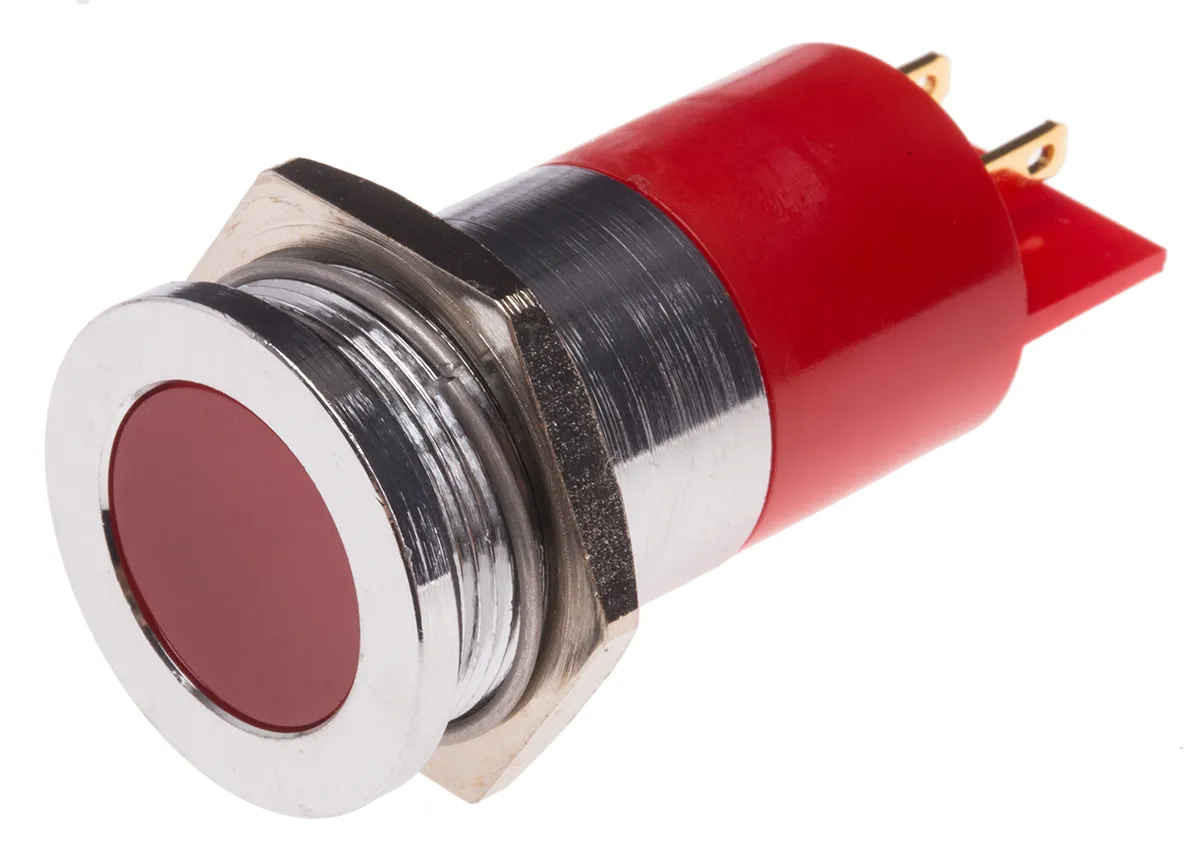 Indicatore da pannello RS PRO Rosso  a LED, 24V ca/cc, A filo, foro da 22mm