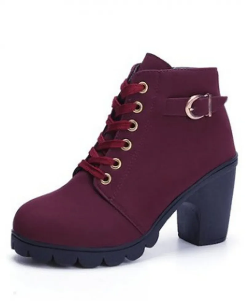 Inverno Donna Stivali Piattaforma Tacco Grosso Martin Stivali Moderni Botas Tacco Alto Stivaletti Donna Botines Peluche Caldo Bo