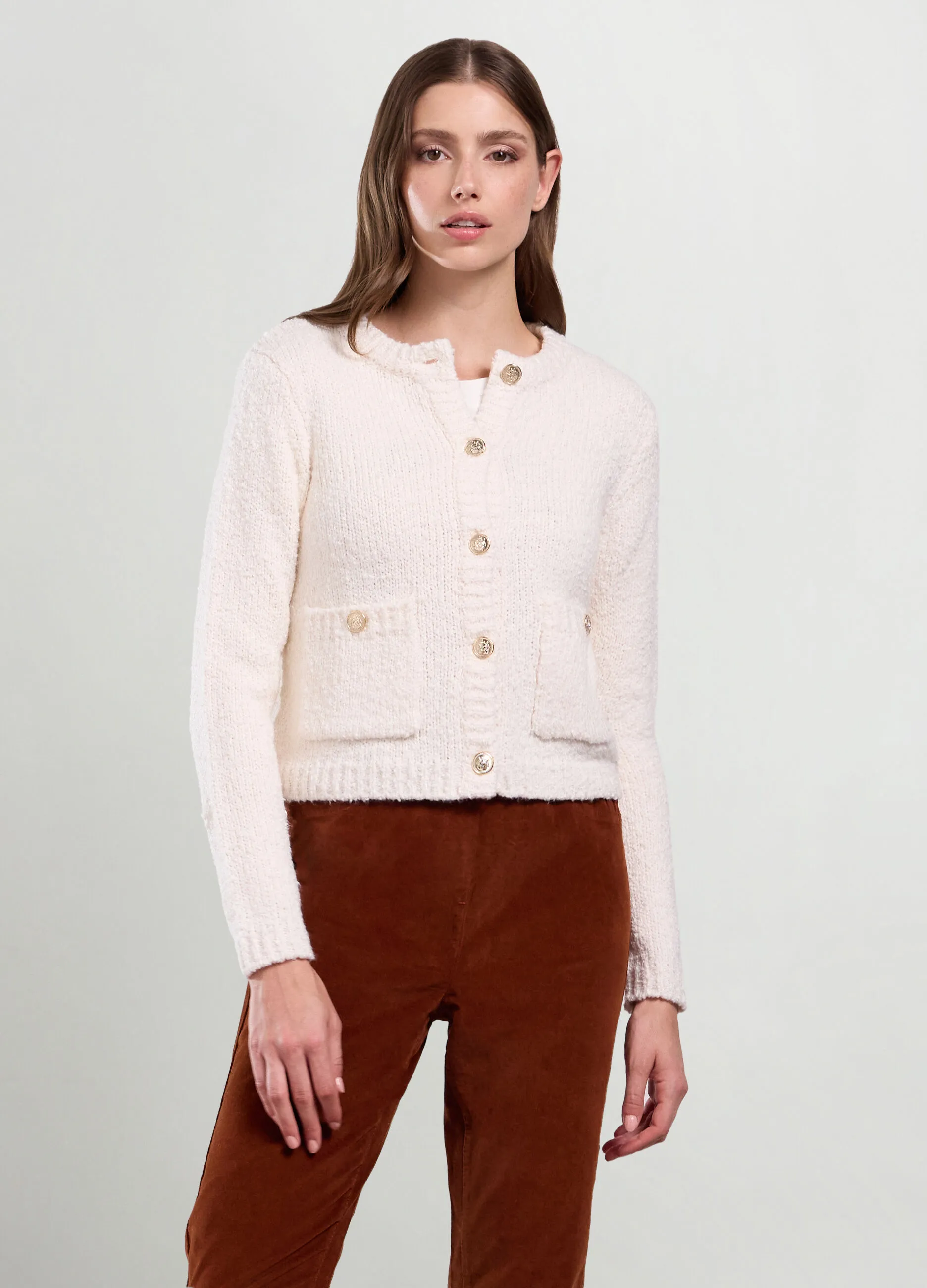 IWIE  Cardigan tricot misto cotone donna