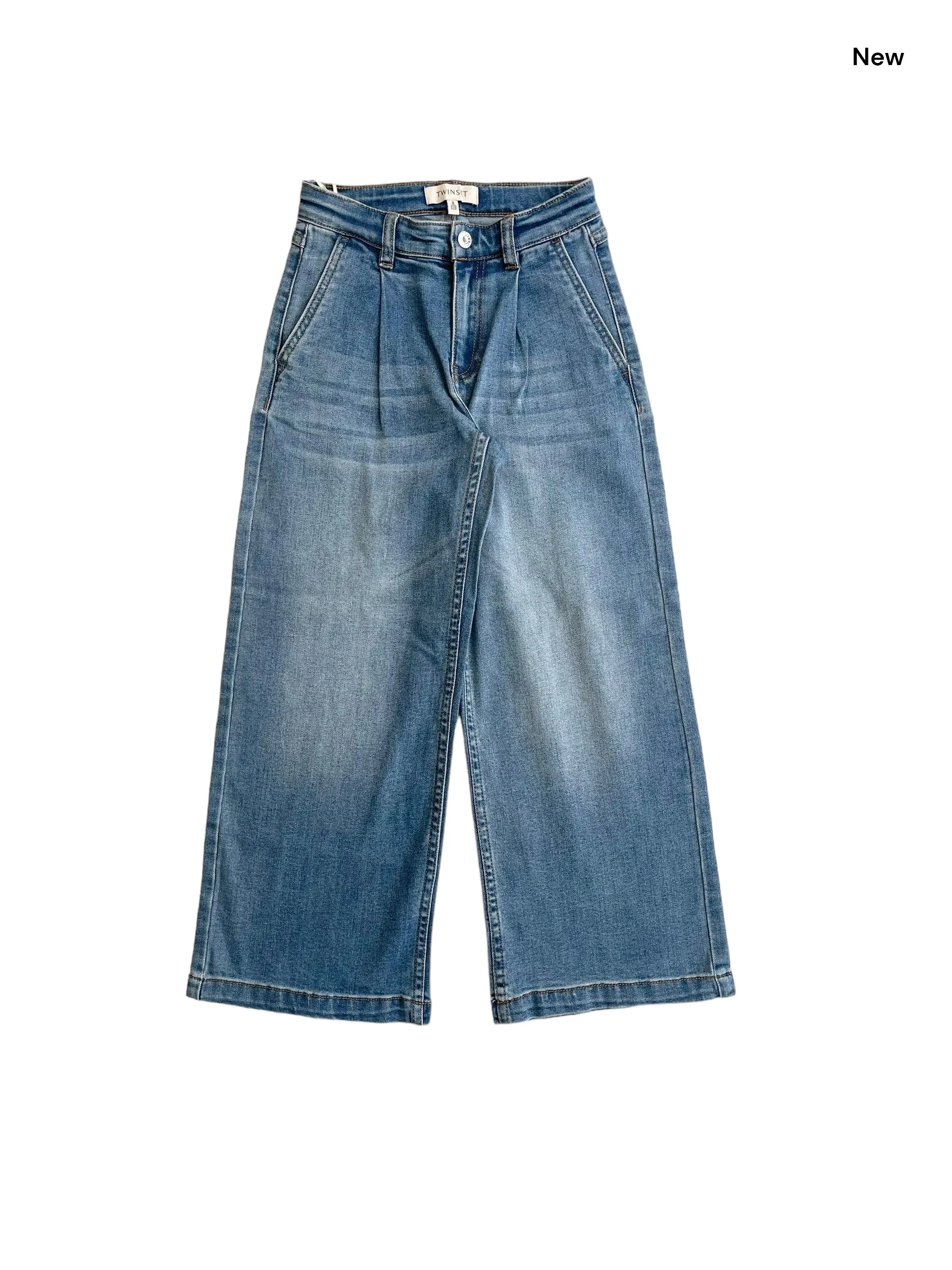 Jeans palazzo in denim blu per bambina