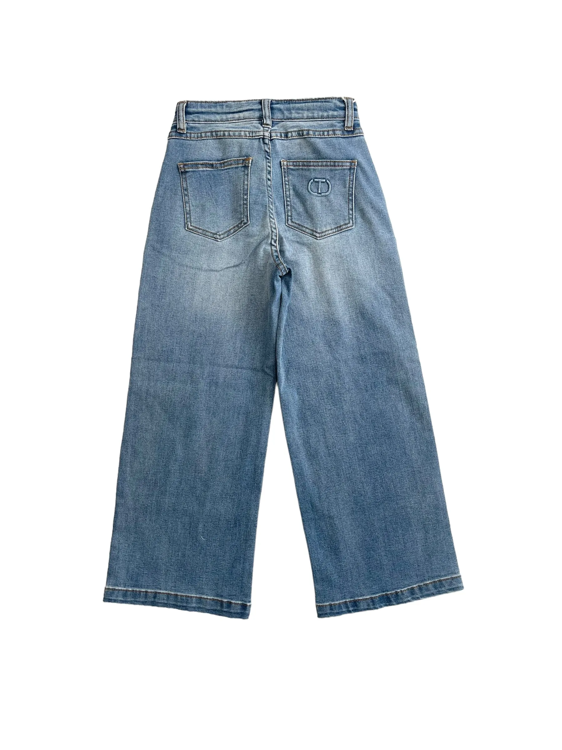 Jeans palazzo in denim blu per bambina