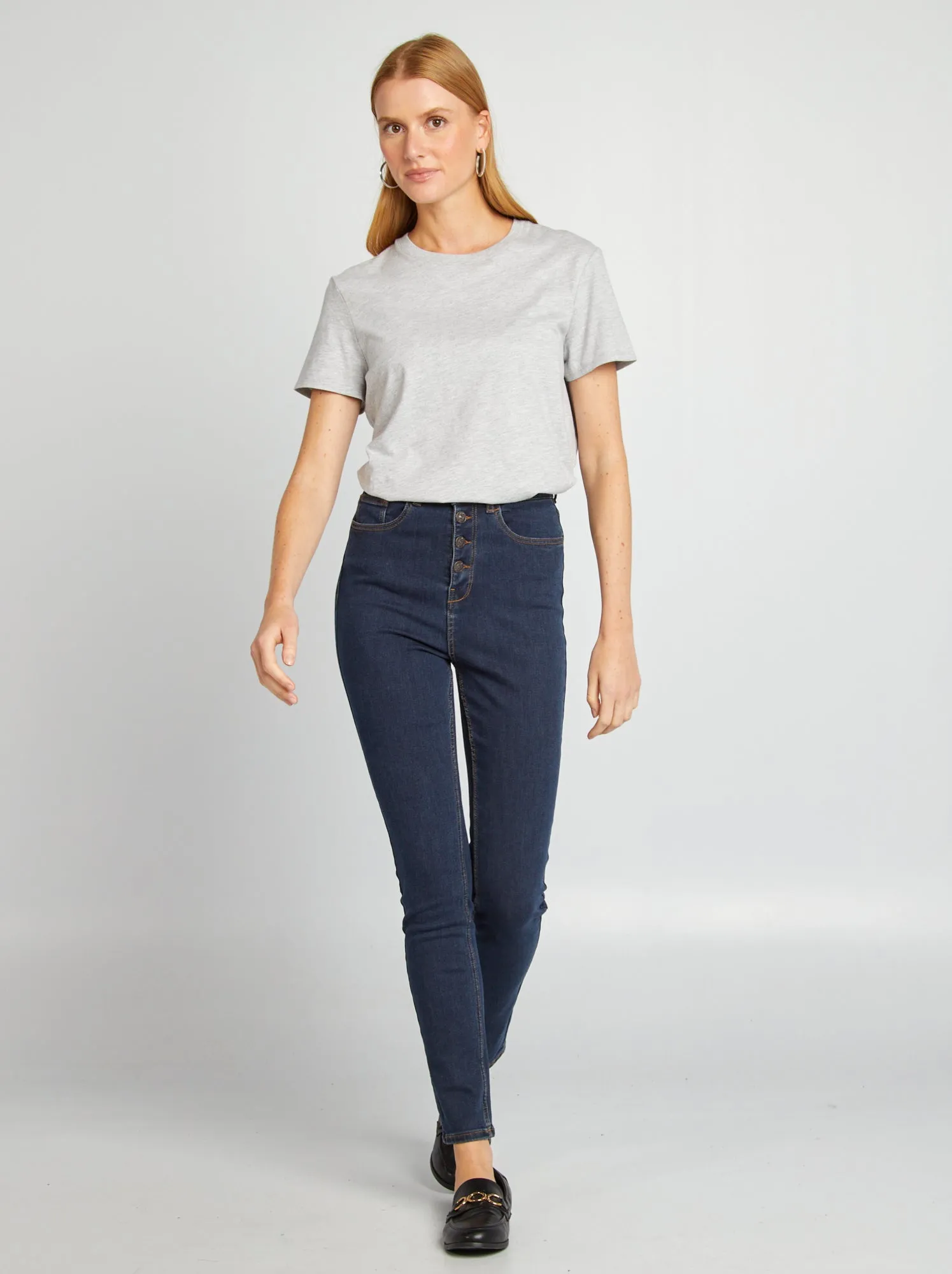 Jeans skinny a vita alta - BLU
