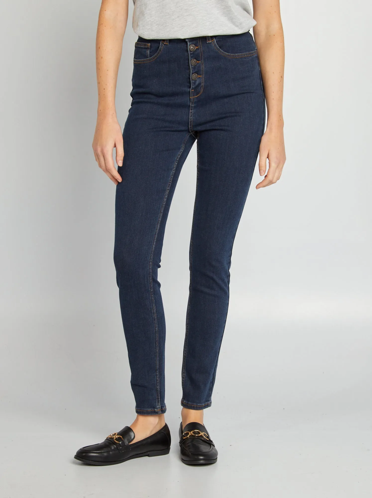 Jeans skinny a vita alta - BLU