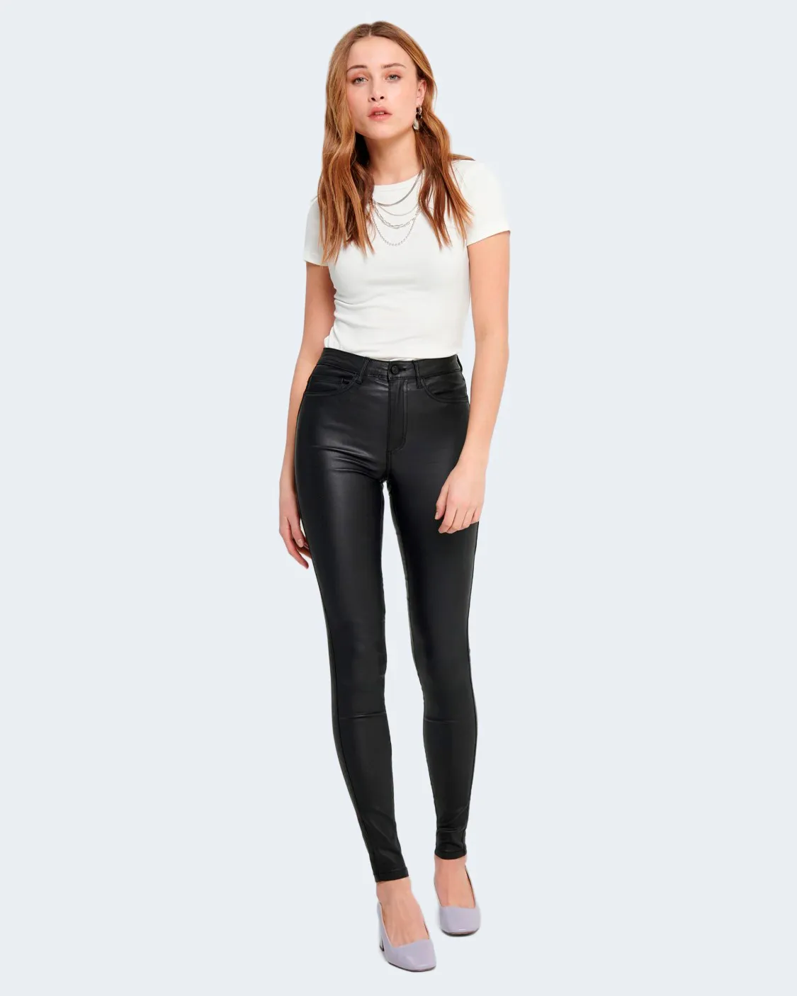 Jeans skinny Only ONLROYAL HW SK ROCK COATED PIM NOOS Nero