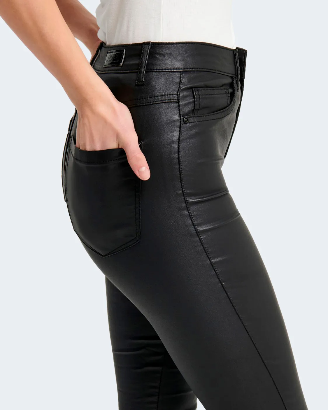 Jeans skinny Only ONLROYAL HW SK ROCK COATED PIM NOOS Nero