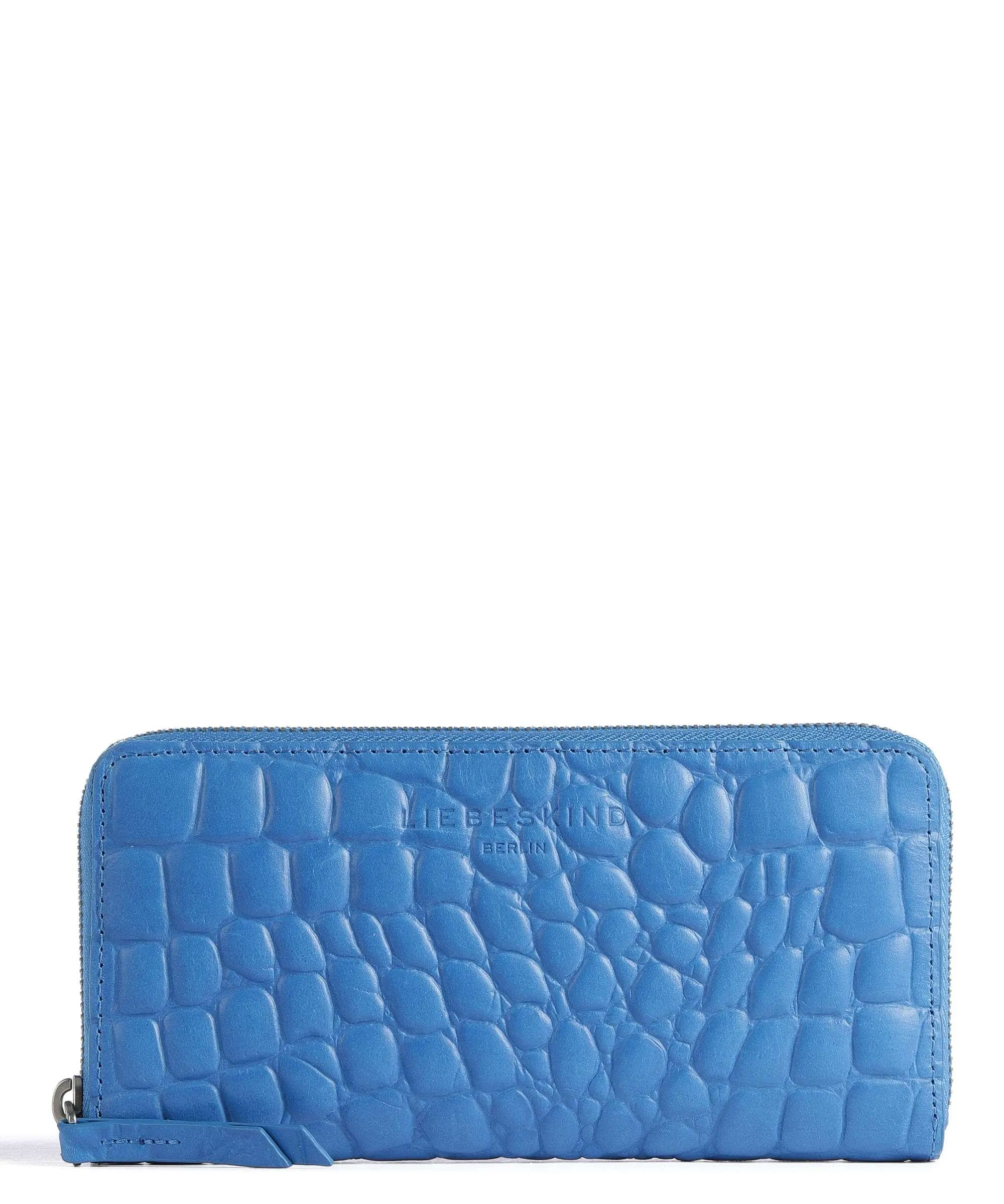  Liebeskind Gigi Croco Portafoglio pelle in rilievo blu  