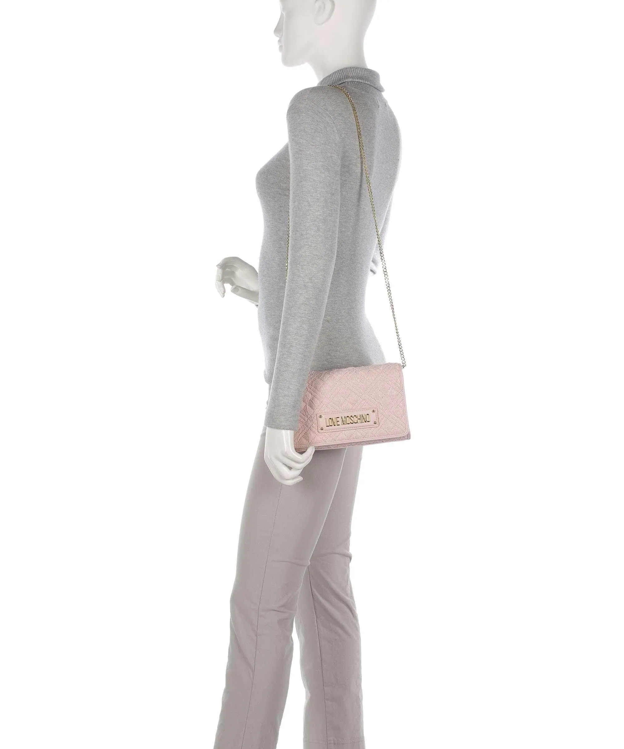  Love Moschino Smart Daily Borsa a tracolla poliestere, pelle sintetica rosa antico  