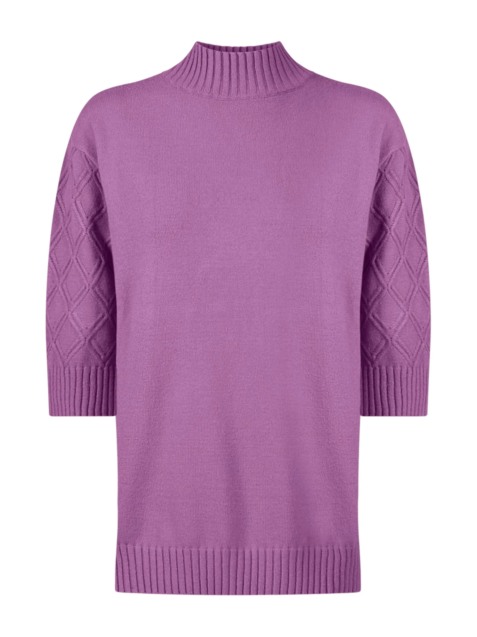 Lupetto con manica a 3/4 in filato Super Soft - Mulberry