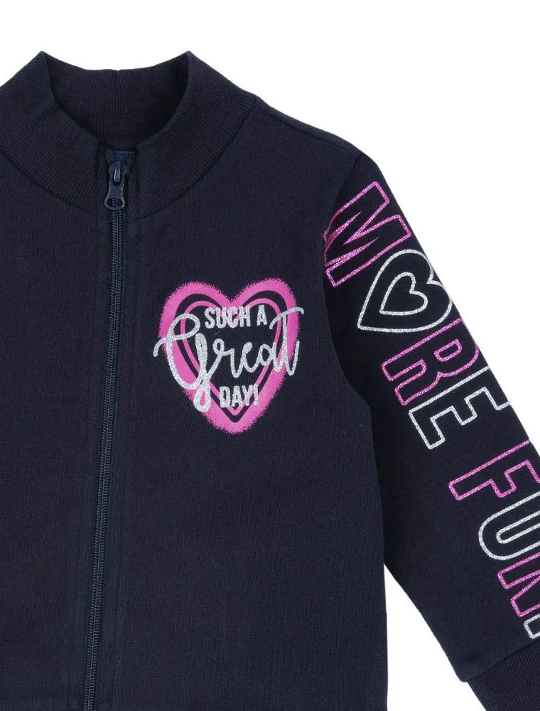 Maglia In Felpa Aperta Chicco - Blu Scuro