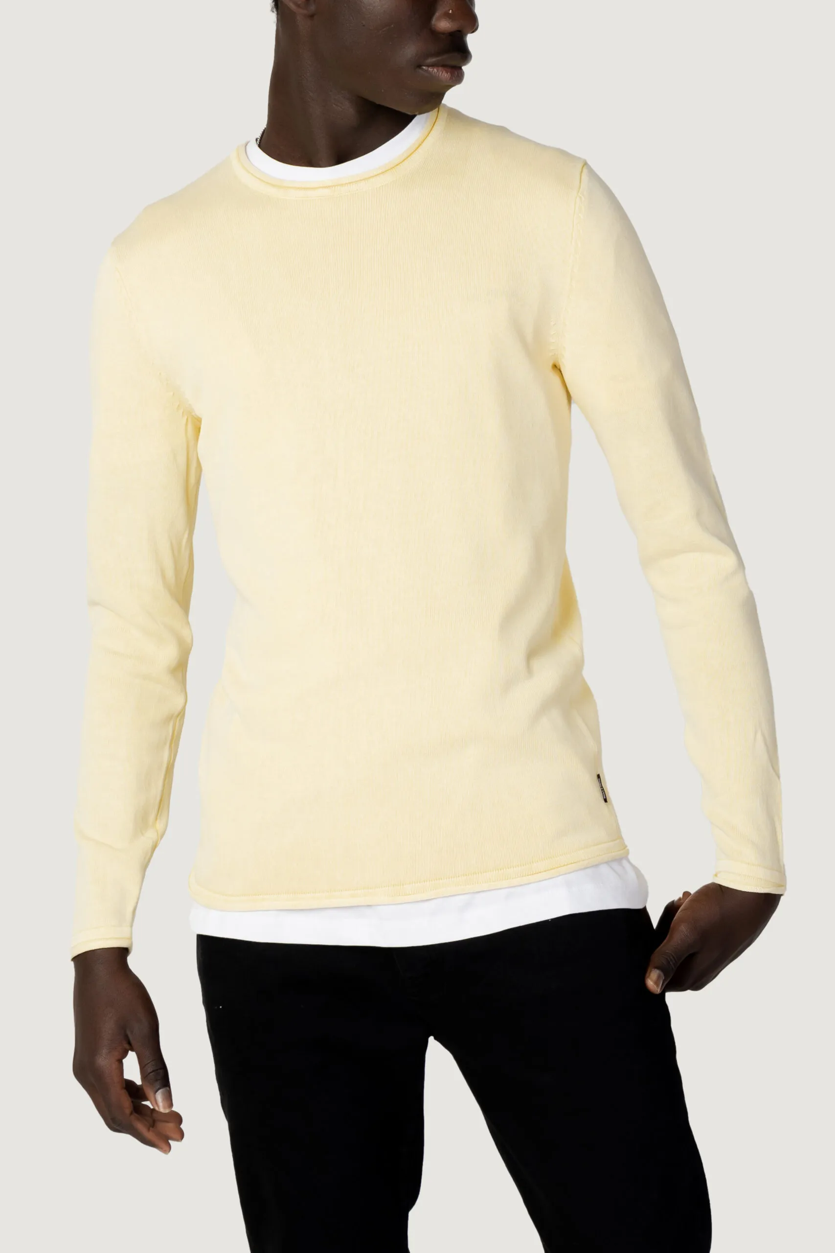 Maglia Only & Sons onsgarson 12 wash crew knit noos Giallo