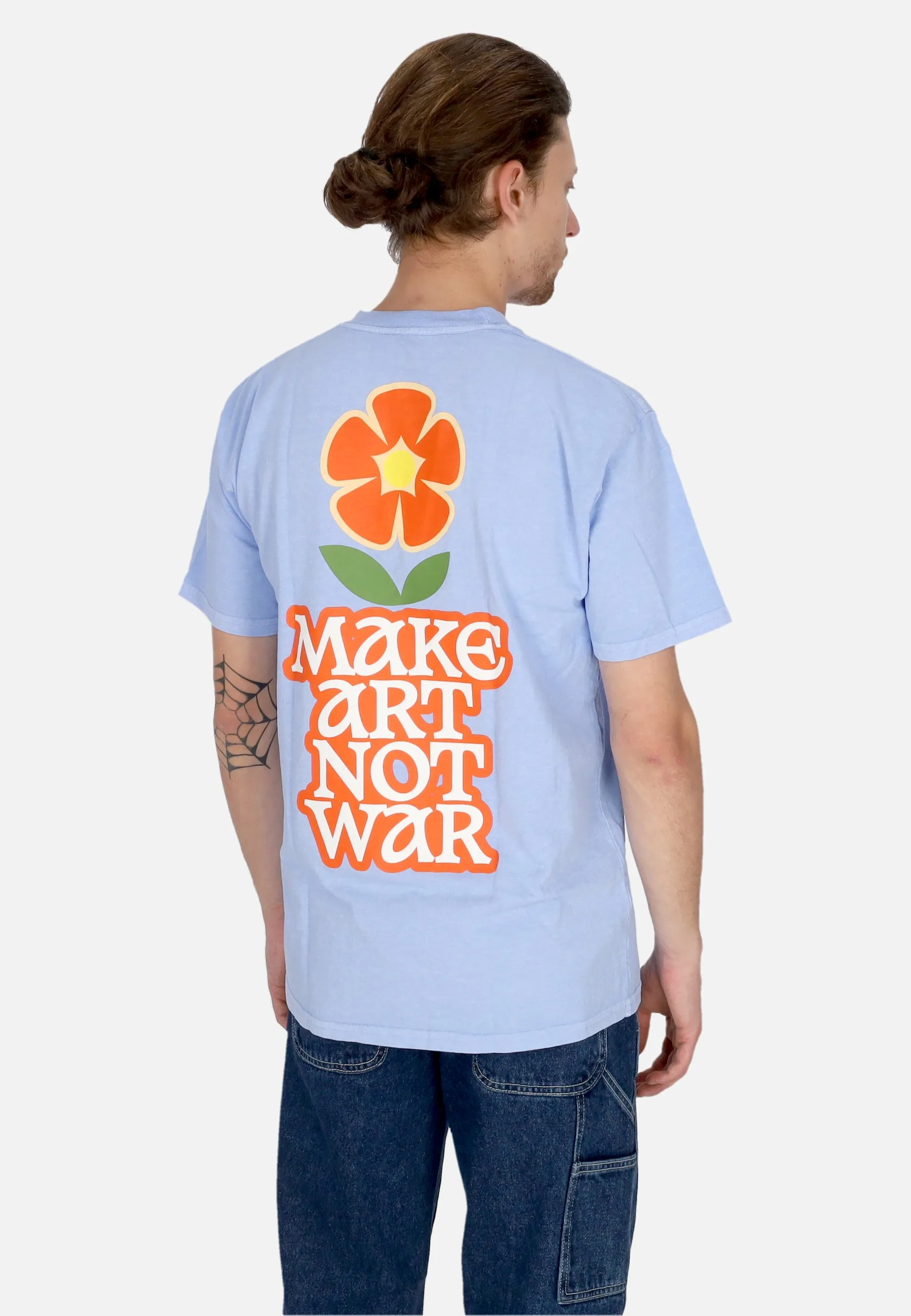 Maglietta Uomo Make Art Not War Flower Pigment Tee Pigment Hydrangea