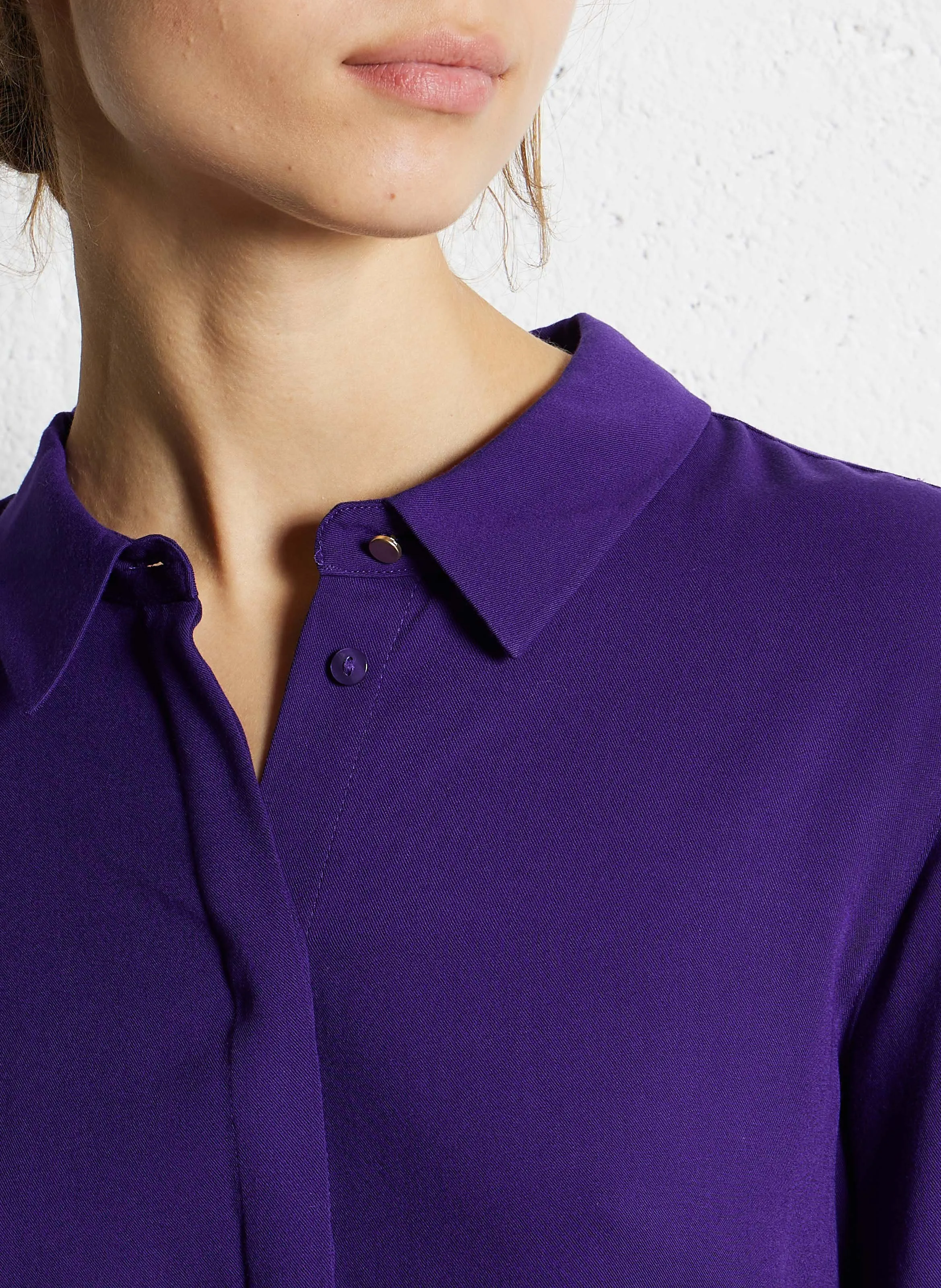  MAISON 123   MATEA - Camicia fluida collo classico | Viola