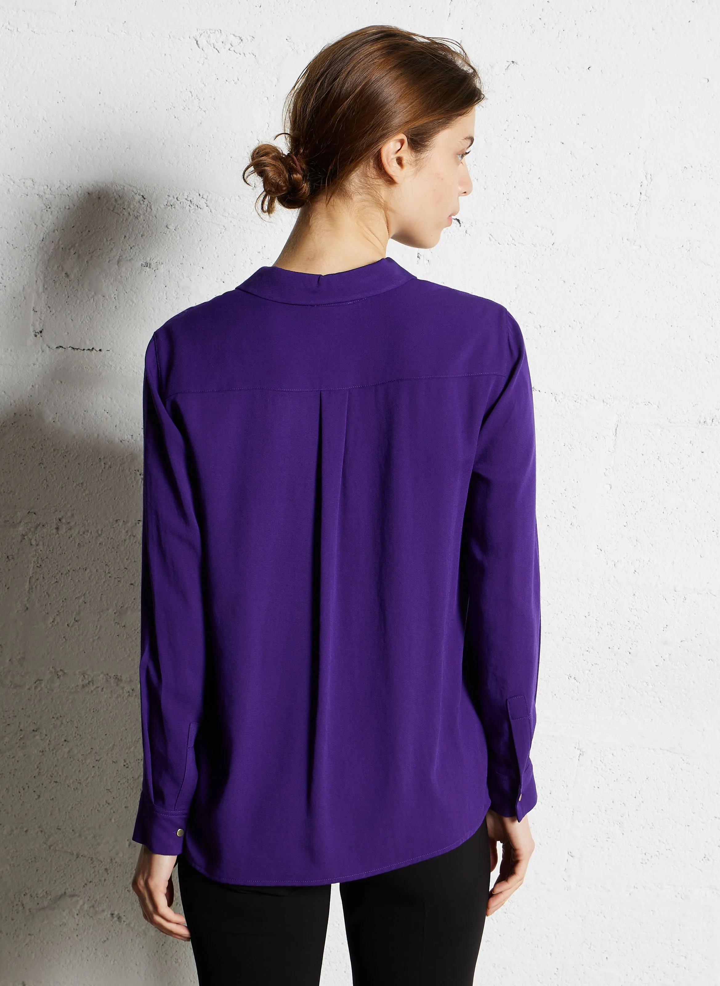 MAISON 123   MATEA - Camicia fluida collo classico | Viola