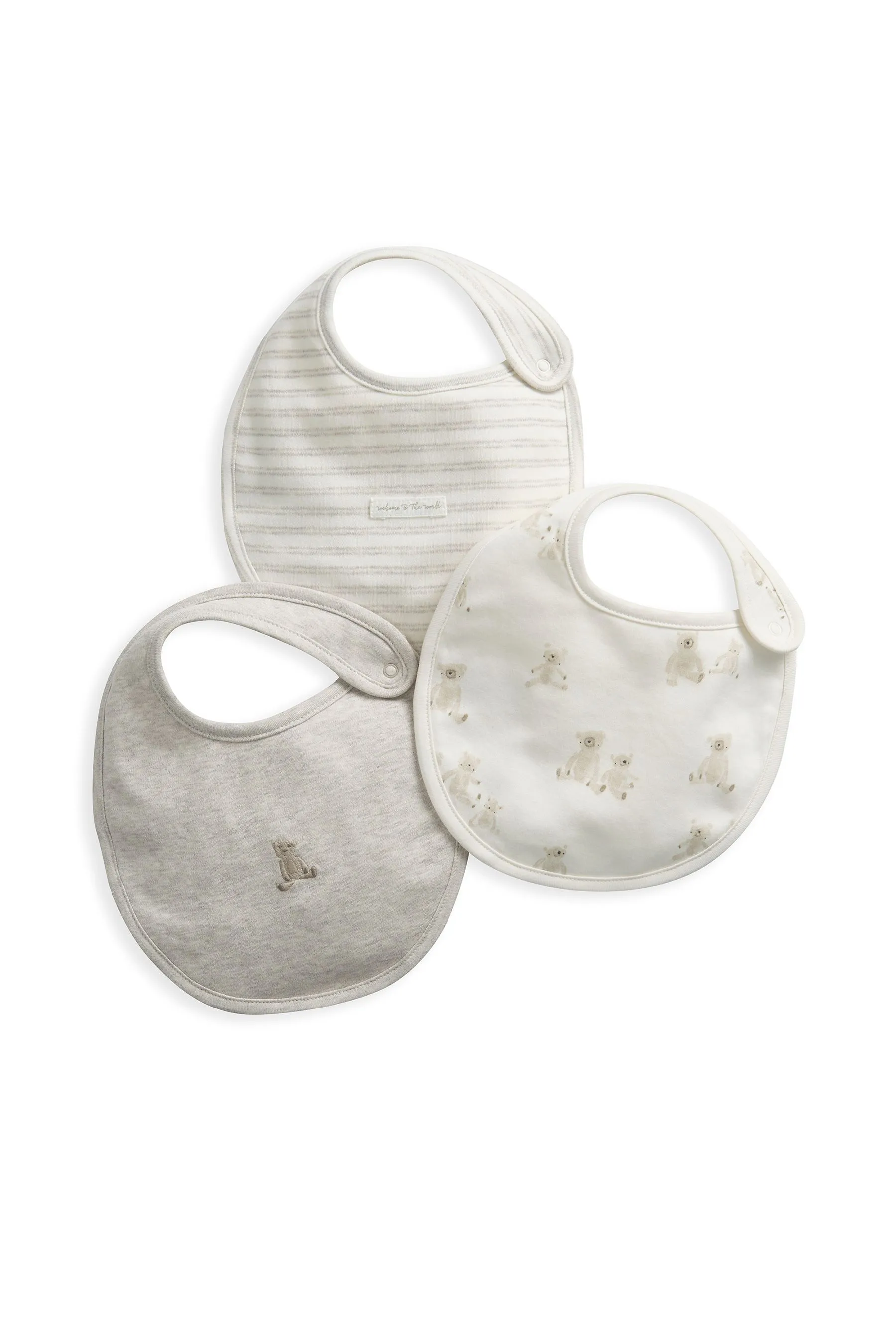 Mamas & Papas Elefante 100% Cotone BIBS 3 Confezione Set    