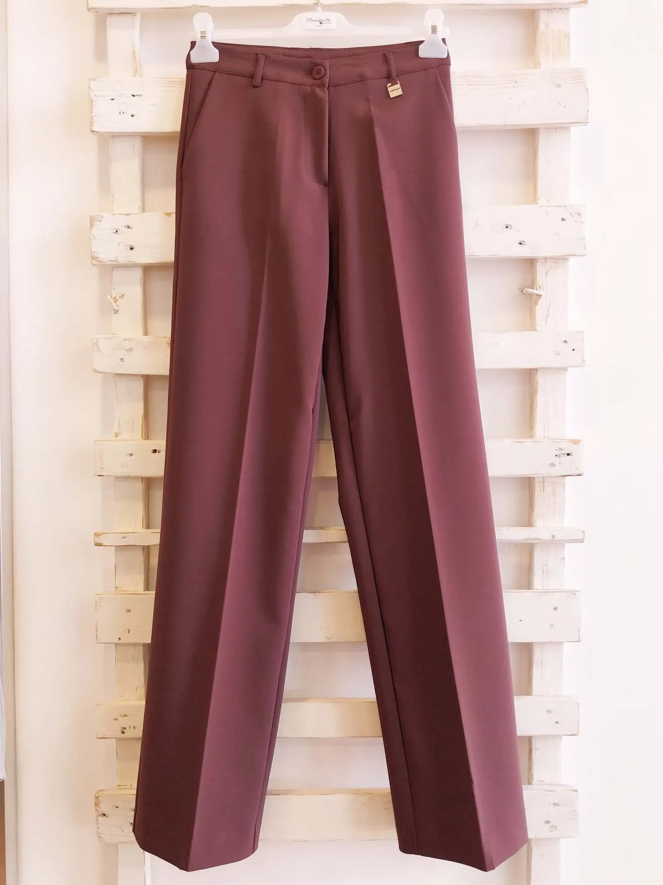 Mariquita Glam Store       PANTALONE Palazzo- Choco