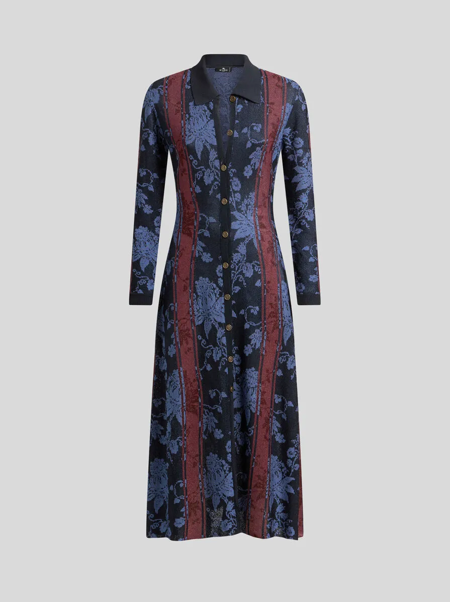 MAXI CARDIGAN CON FIORI JACQUARD