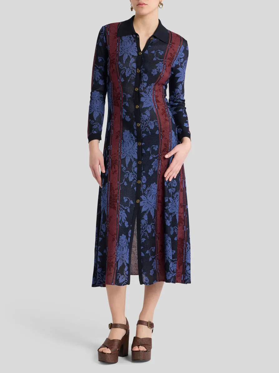 MAXI CARDIGAN CON FIORI JACQUARD