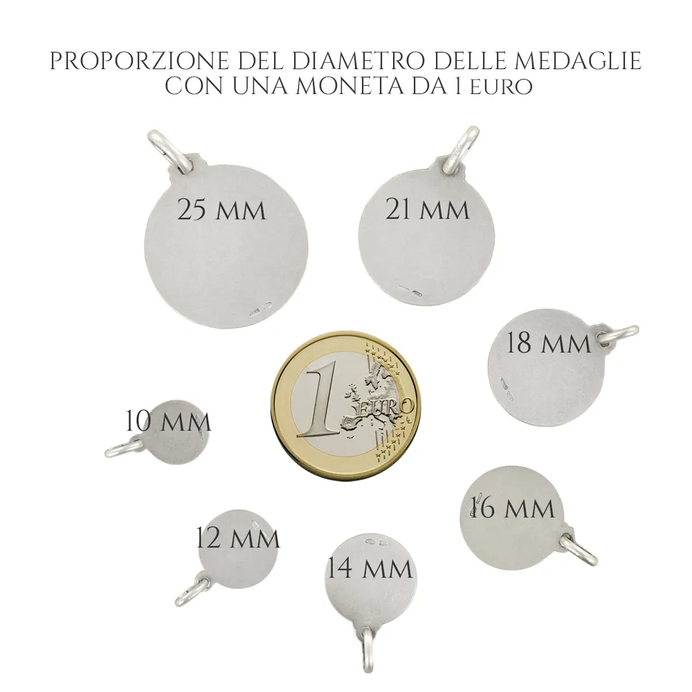 Medaglia Angelo Raffaello in oro giallo 8 mm