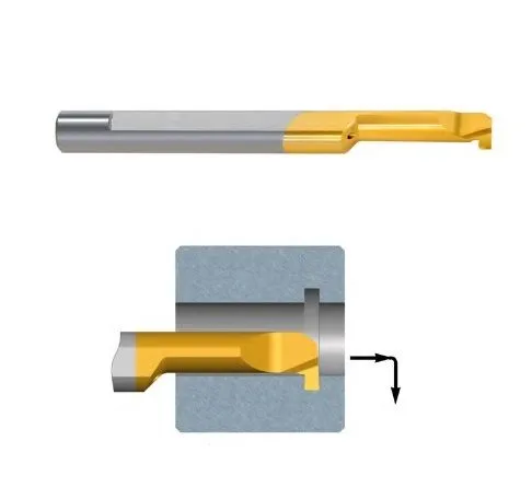 MGL6B1.19L23BMK Micro Bareno sinistro per scanalatura Tiny Tools Carmex in metallo duro BMK, fantina mobile