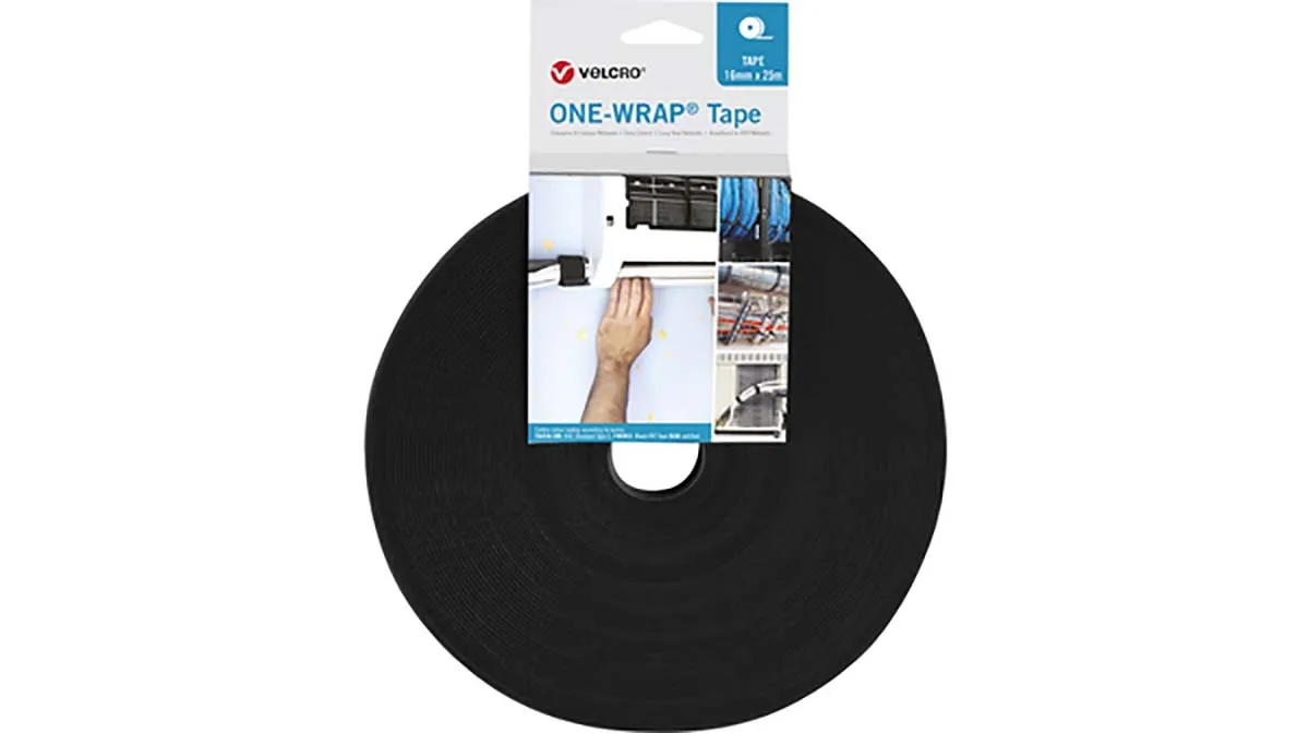 Nastro Hook & Loop Velcro® One-Wrap VEL-OW64141, 20mm x 25m, Nero