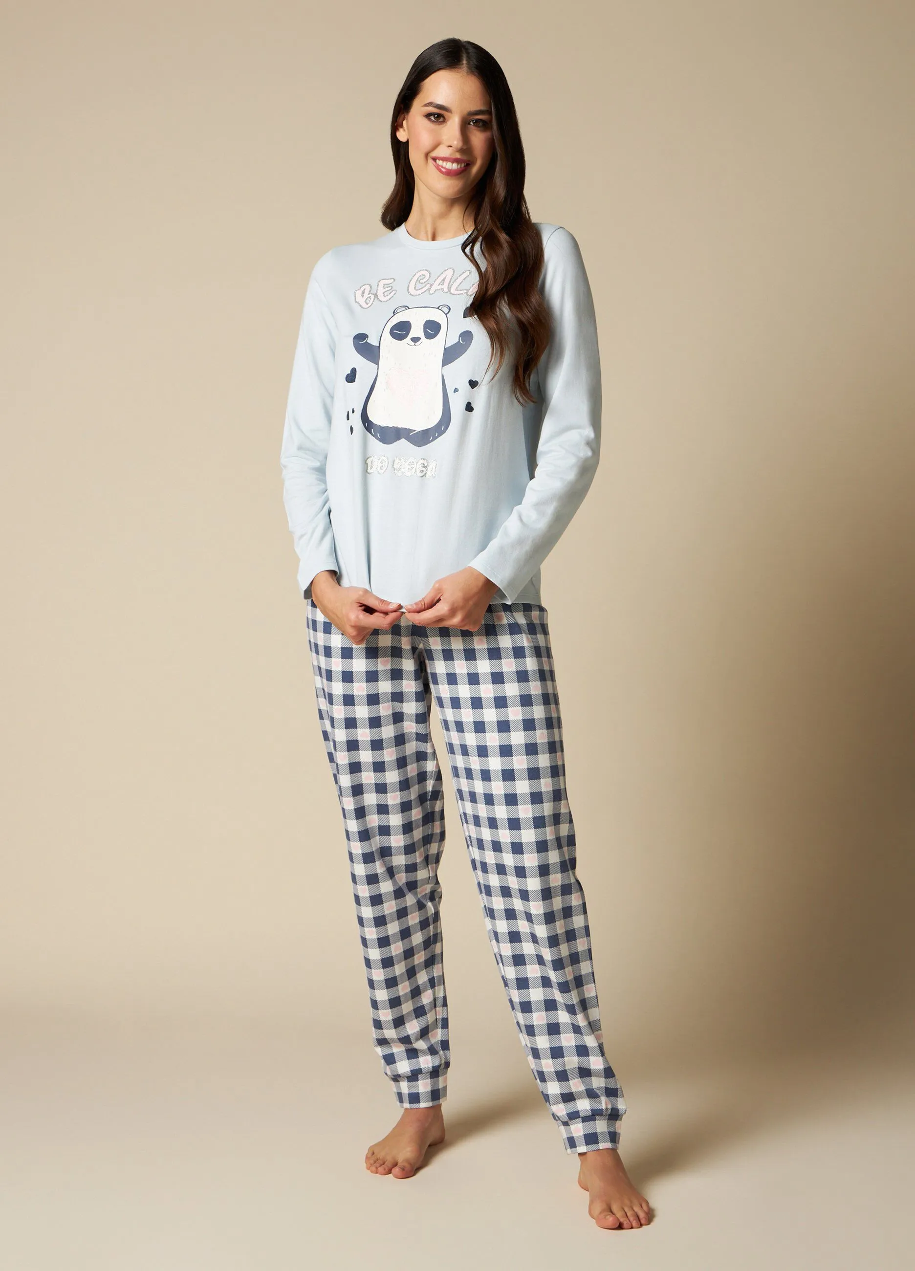NYMOS  Set pigiama lungo in puro cotone donna