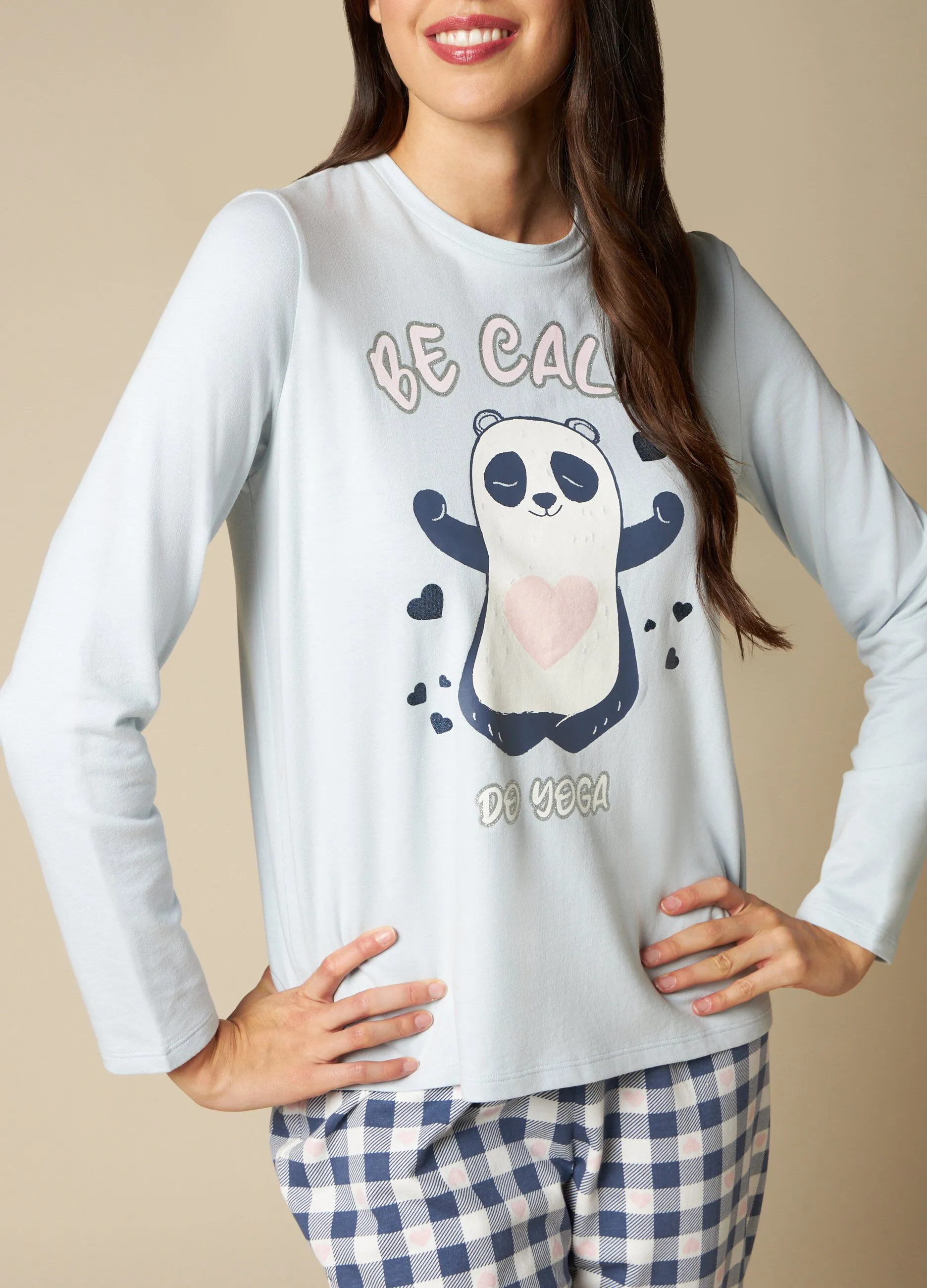 NYMOS  Set pigiama lungo in puro cotone donna