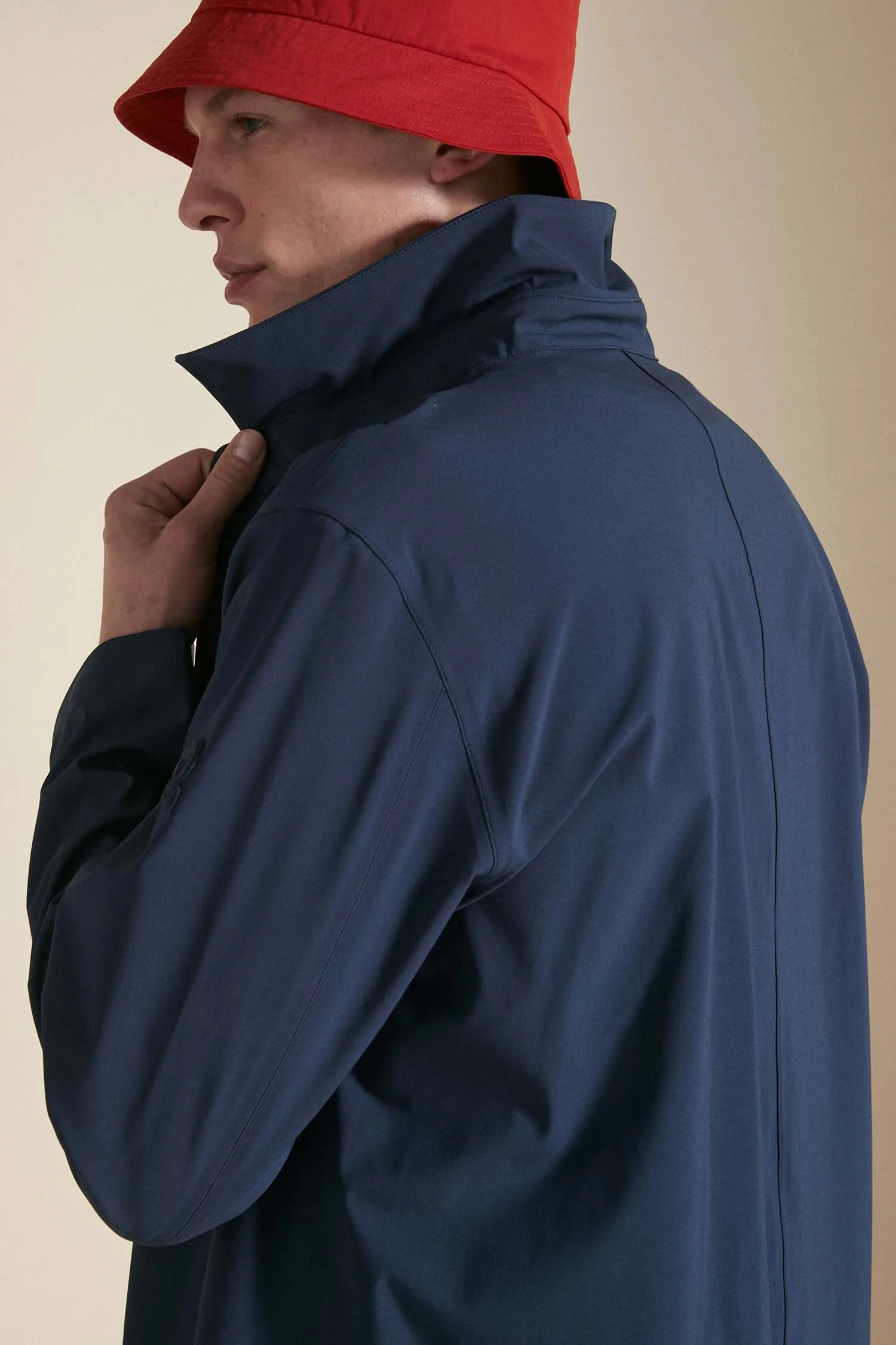 ORION – Giacca blu lunga in softshell