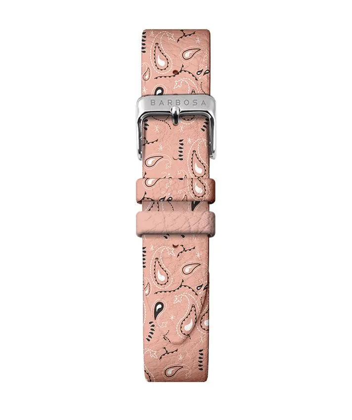OROLOGIO MADREPERLA CON STRASS dm. 30 PELLE STAMPA BANDANA ROSA